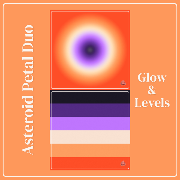 Wallpaper Duo Pack: Asteroid Petal Glow & Levels