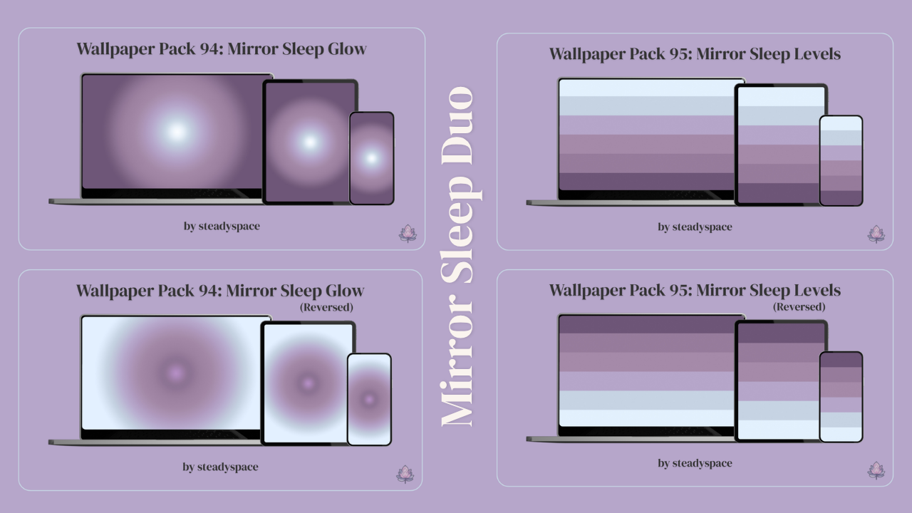 Wallpaper Duo Pack: Mirror Sleep Glow & Levels