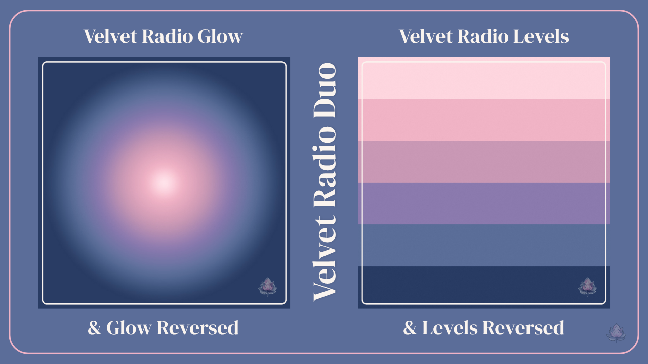 Wallpaper Duo Pack: Velvet Radio Glow & Levels — Reversed