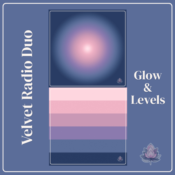 Wallpaper Duo Pack: Velvet Radio Glow & Levels